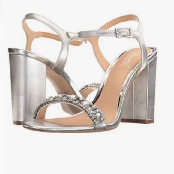 🆕 Women's Jewel Badgley Mischka Shoes Hendricks Silmet New In Box Size 8 - Picture 1 of 11
